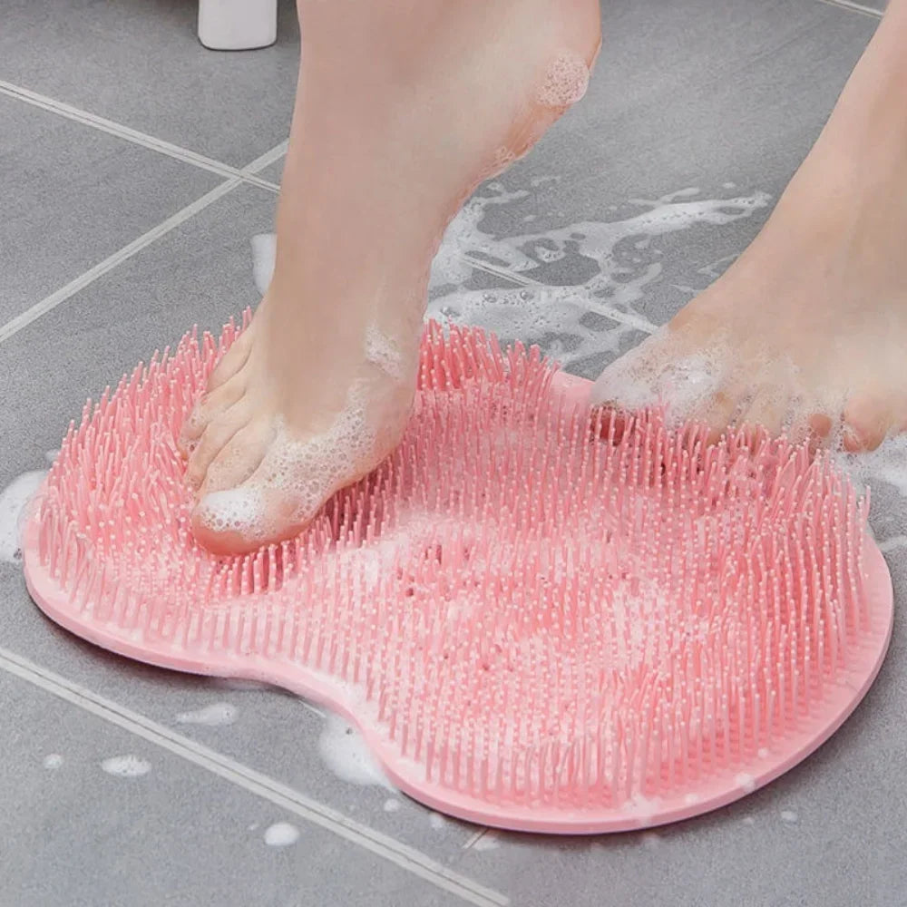 Foot & Back Scrubber Body Shower Brush Reusable Silicone Brush Foot Wash Mat Multifunction Sucker Wall Mat Foot Bathing Tool